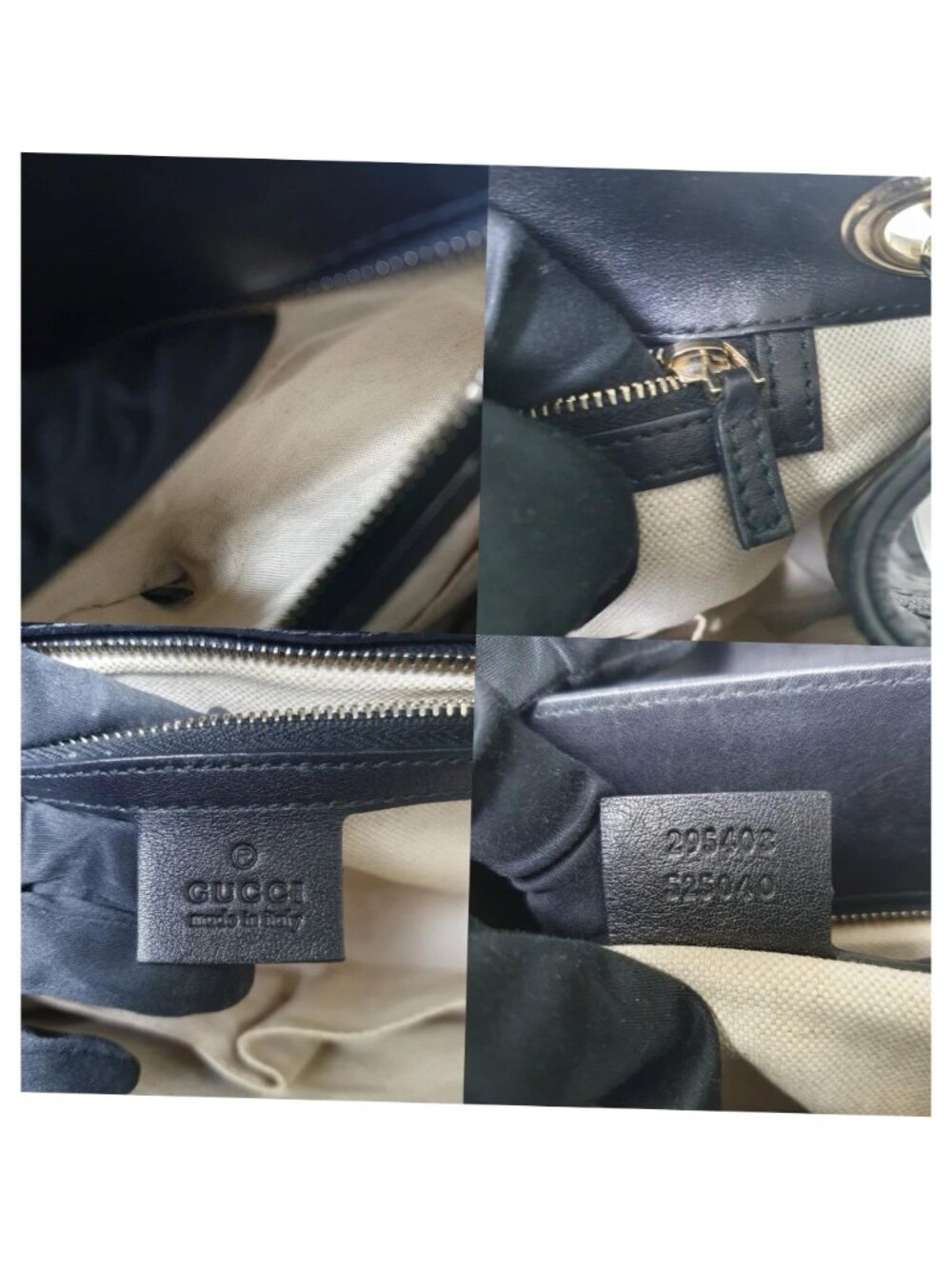 Authentic Gucci Guccissima Leather Horsebit Chain Tote Black - Picture 12 of 12